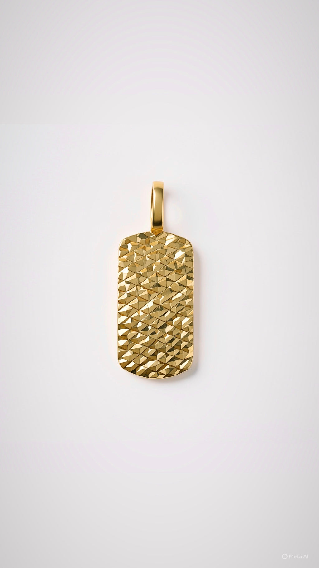 Gold pendant with a diamond-cut engraving tag pendant men women ladies yellow gold pendant